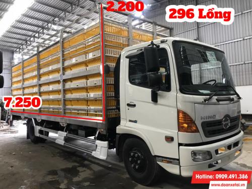 HINO 5 Tấn Thùng Chở Gia Cầm Gà, Vịt 296 Lồng